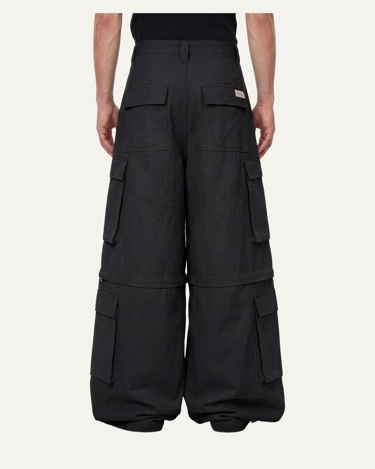 Convertible Cargo Pants — Black — 3 back