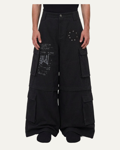 Convertible Cargo Pants — Black — 1 front