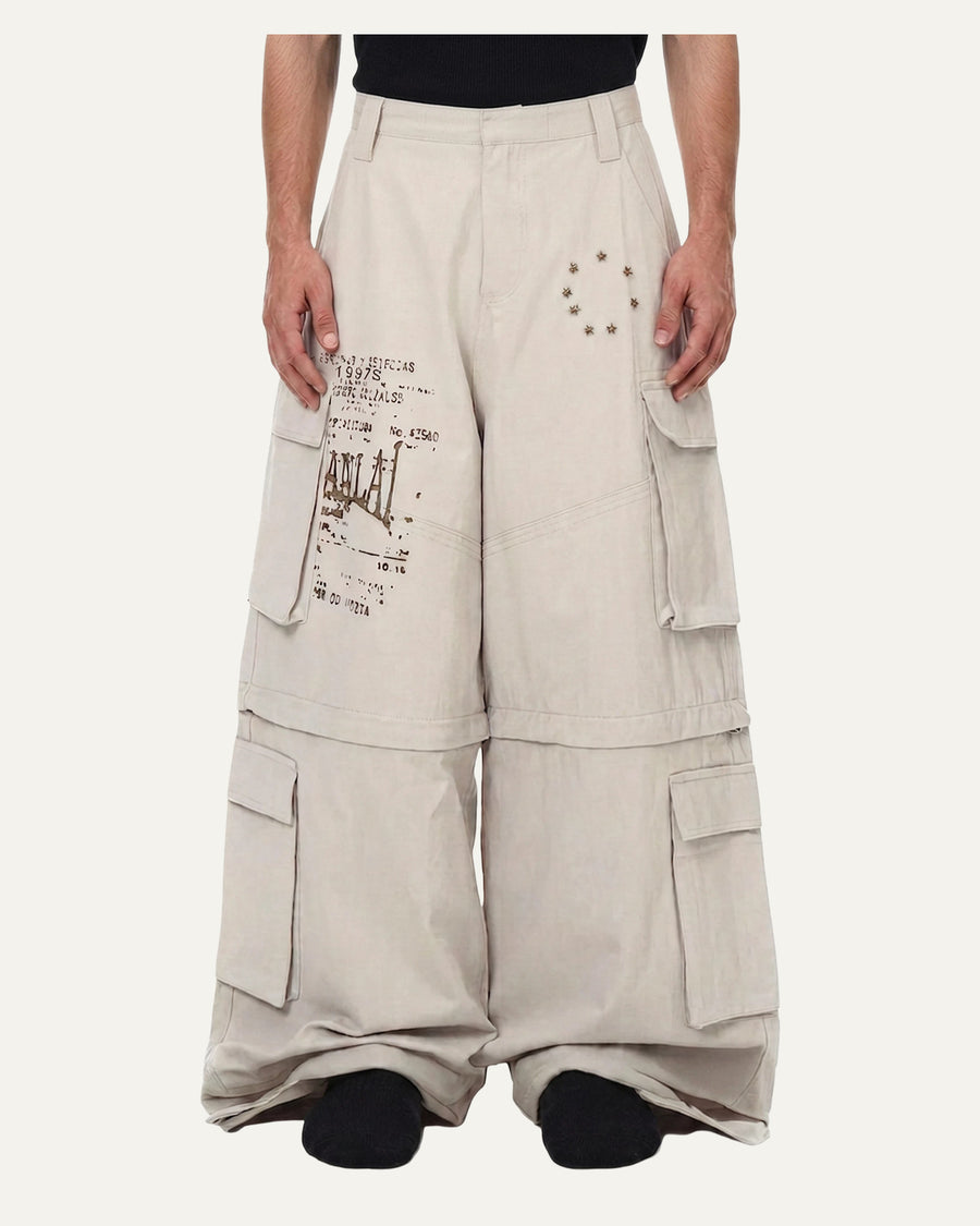 Convertible Cargo Pants — Bone