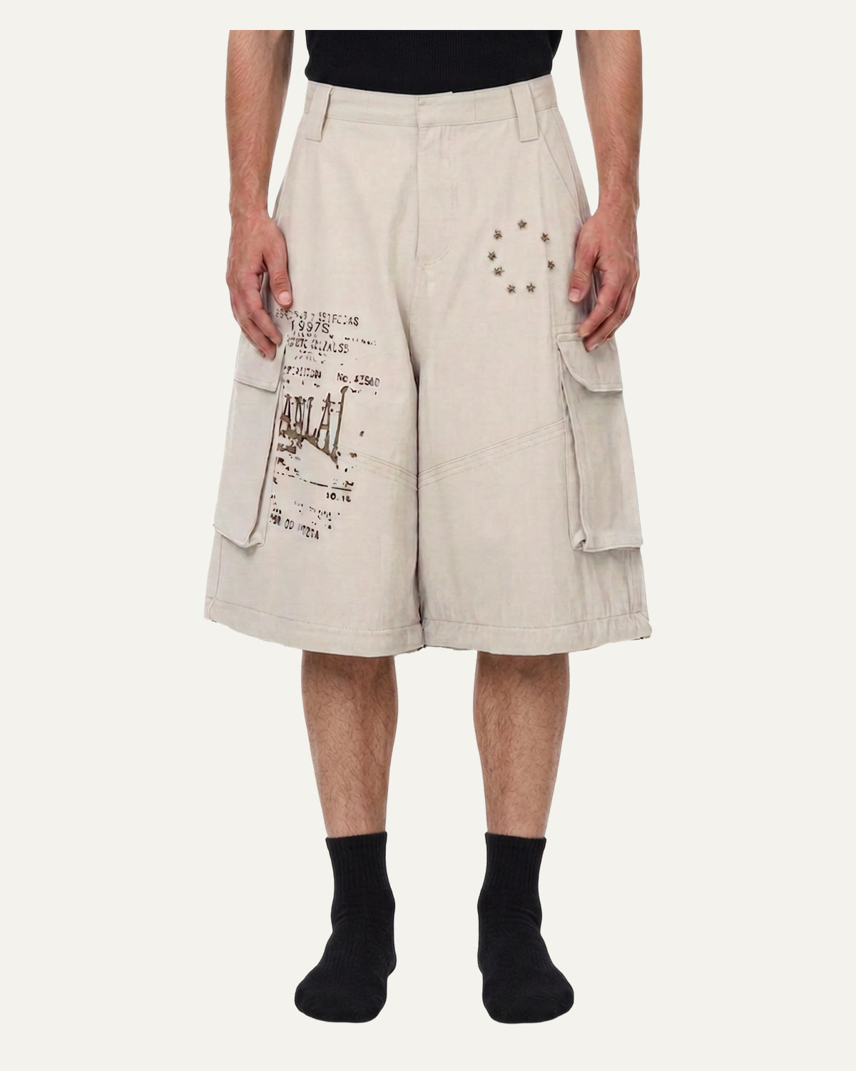 Convertible Cargo Pants — Bone — 2 shorts
