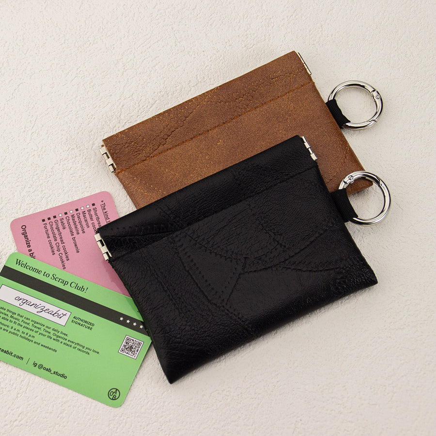Snap Pouch — leather, Black and Brown